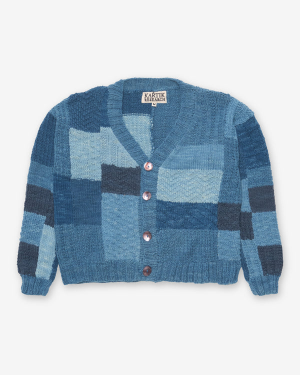 Kartik Research - Men's Patchwork Cardigan - (Blue/Navy)