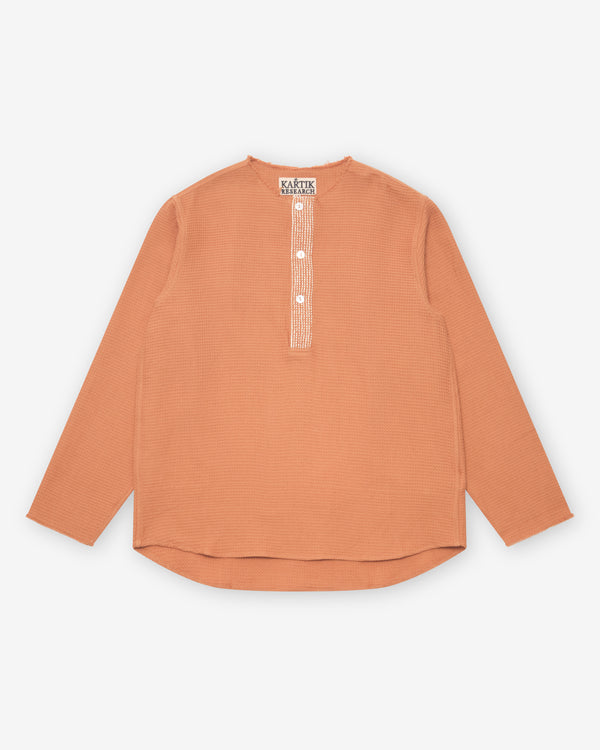 Kartik Research - Men's Kurta Shirt - (Rust/Ecru)