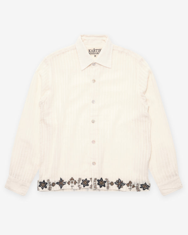 Kartik Research - Men's Camp Shirt - (White/Black/Gold)