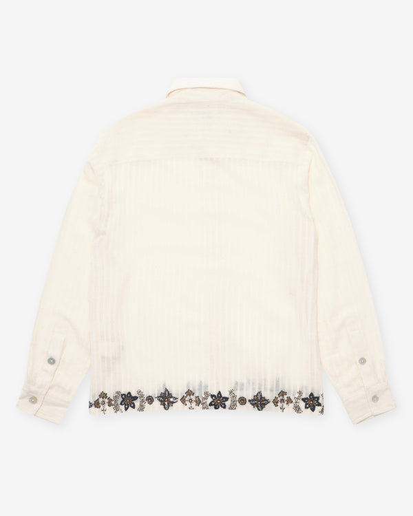 Kartik Research - Men's Camp Shirt - (White/Black/Gold)