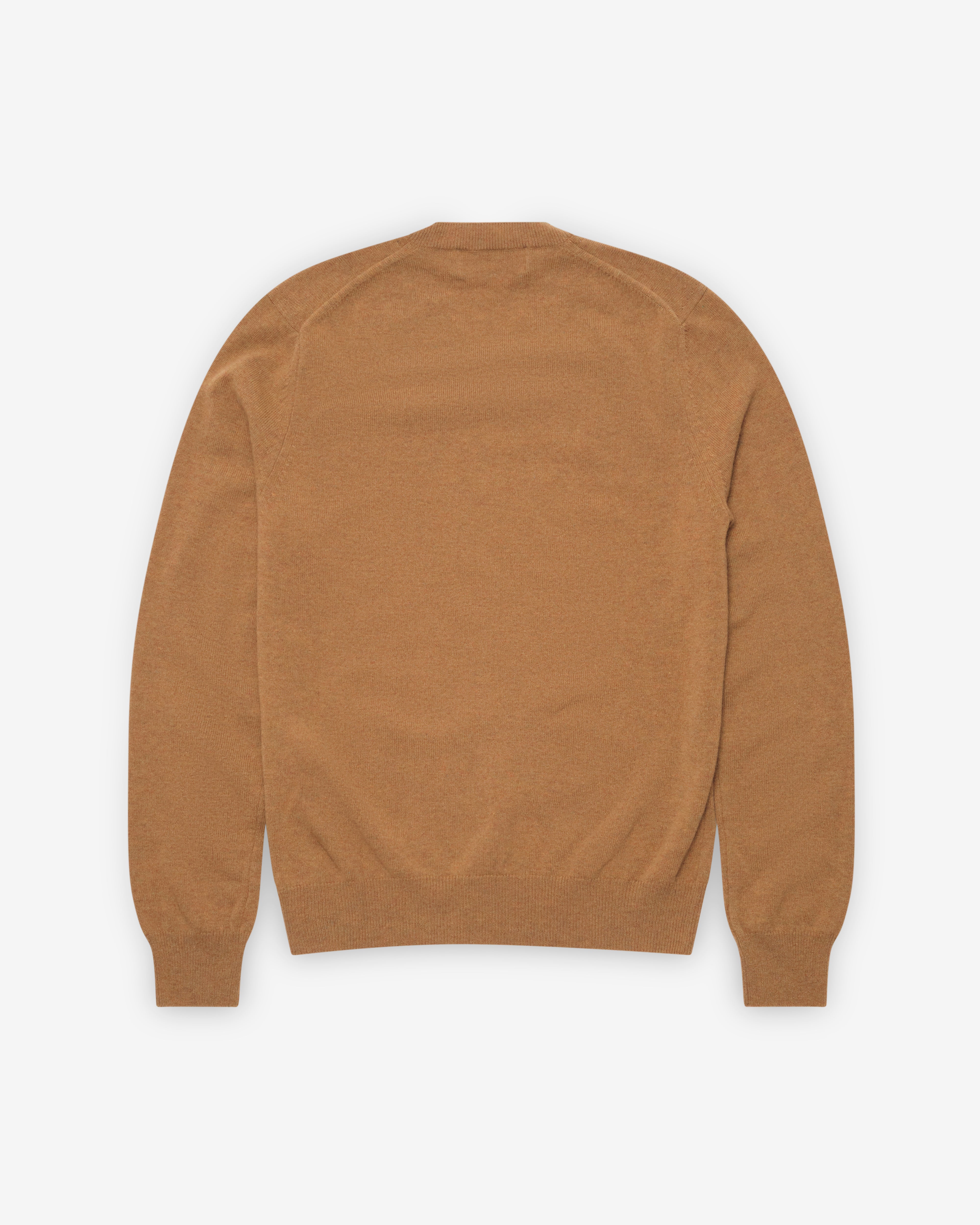 Play Comme des Garçons: V-Neck Sweater (Camel) | DSMNY E-SHOP