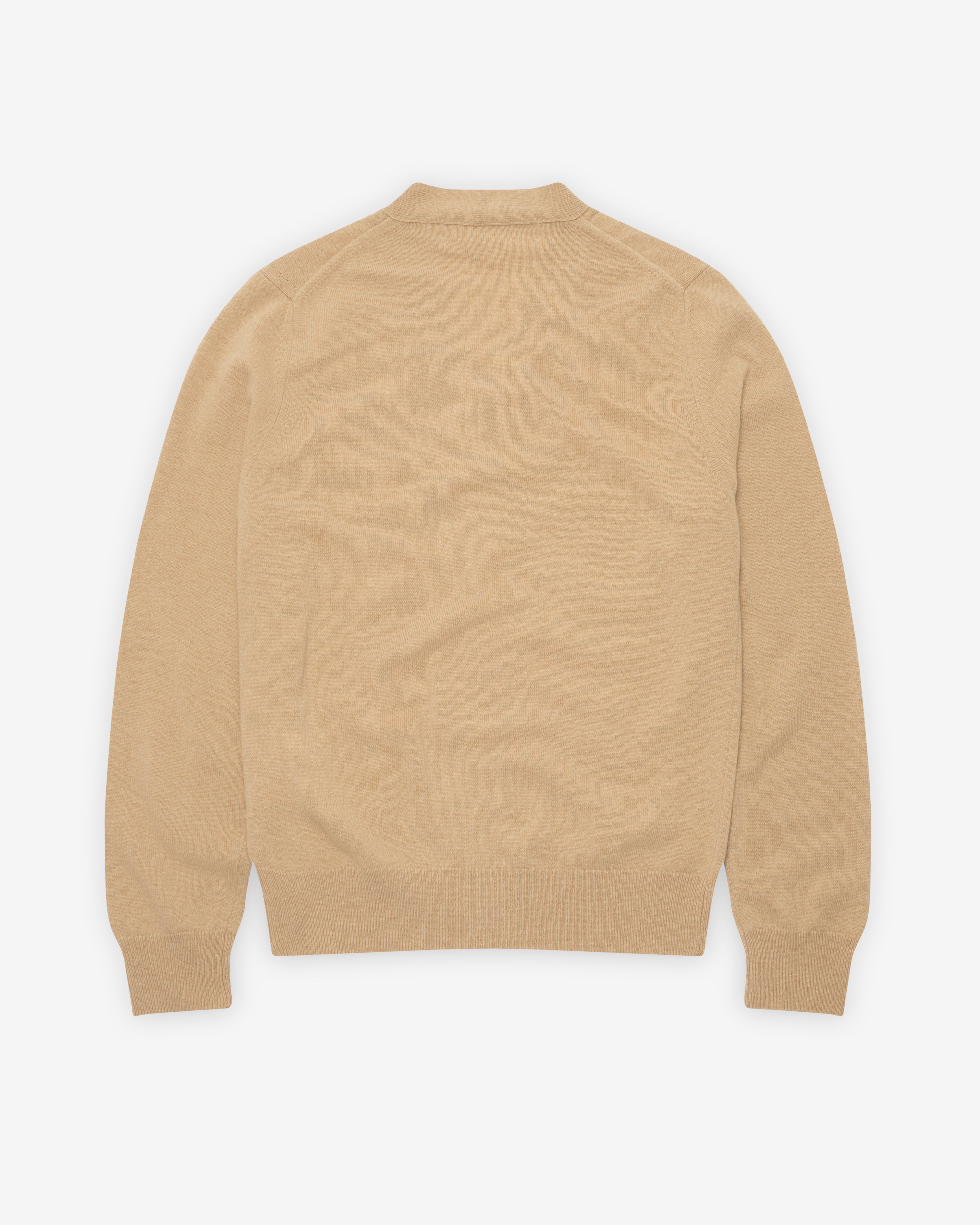 Play: Men's White Heart Cardigan (Camel) | DSMNY E-SHOP