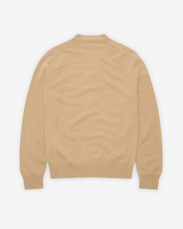 Play Comme des Garçons - White Heart Men’s Cardigan - (Camel)
