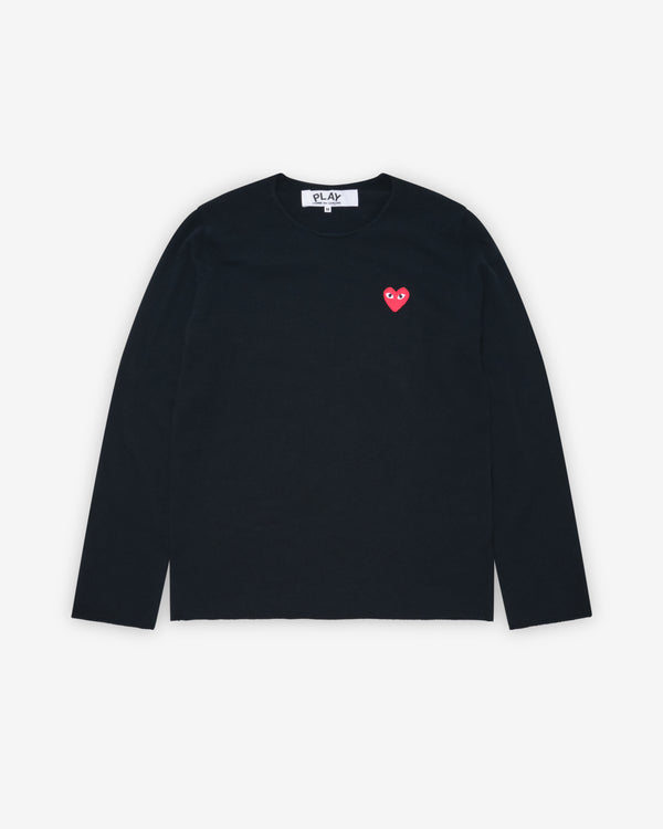 Play Comme des Garçons - Red Heart Crew Neck Jumper - (Black)
