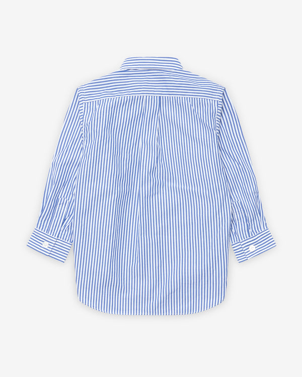 Play - Kid's Black Heart Striped Shirt - (Blue/White)
