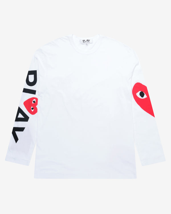 Play Comme des Garçons - Big Heart Long Sleeve - (White)
