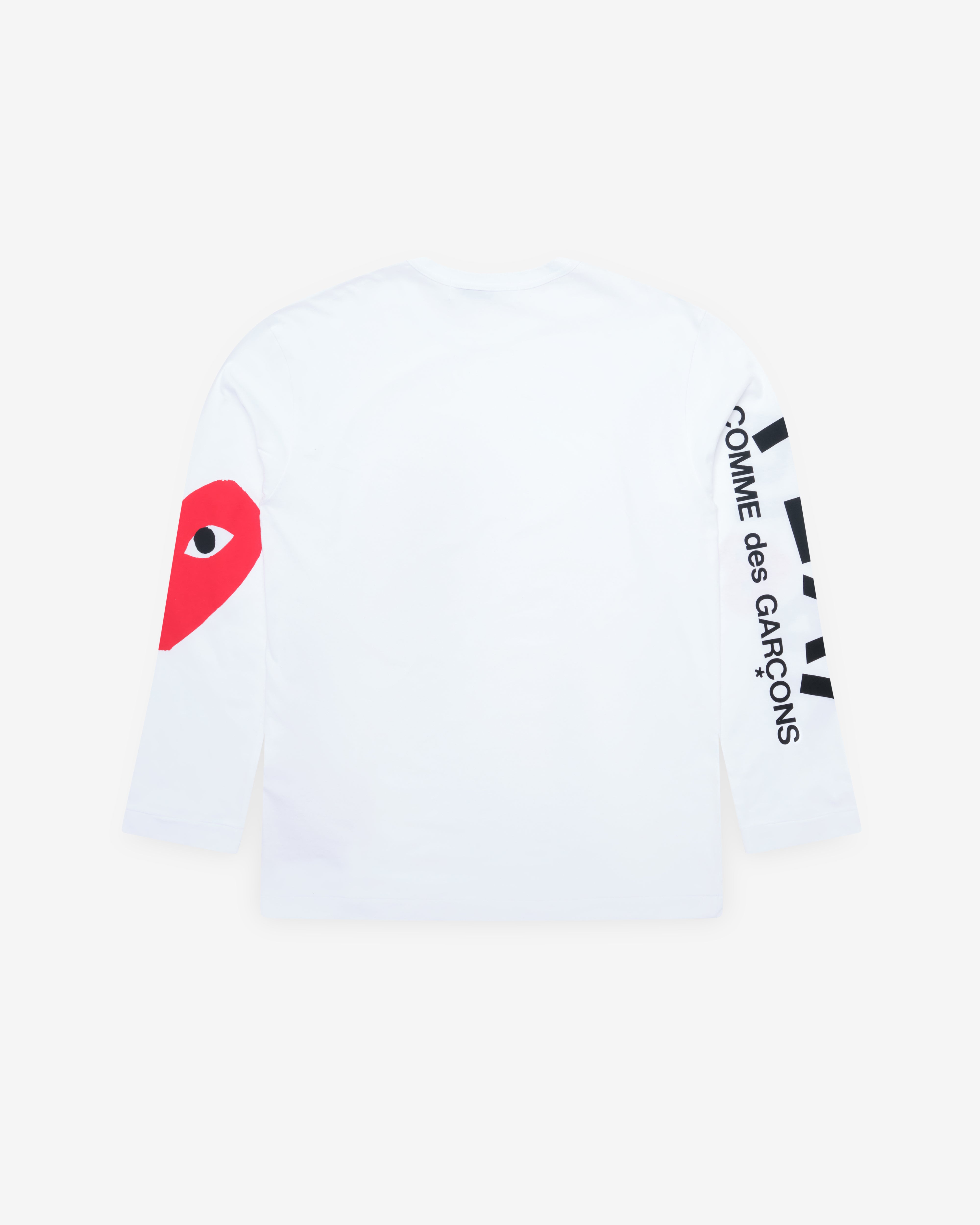 Play Comme des Garçons: Big Heart Long Sleeve (White) | DSMNY E-SHOP