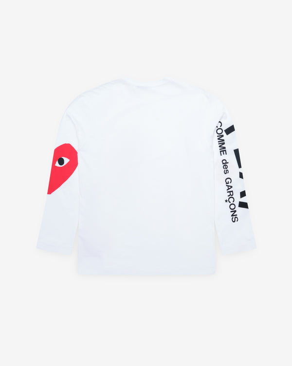 Play Comme des Garçons - Big Heart Long Sleeve - (White)