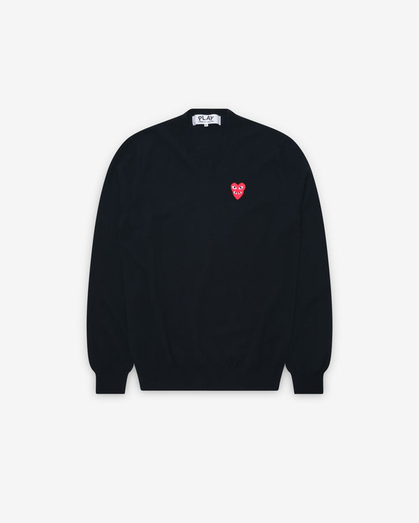 Play Comme des Garçons - Double Eye V Neck Sweater - (Black)