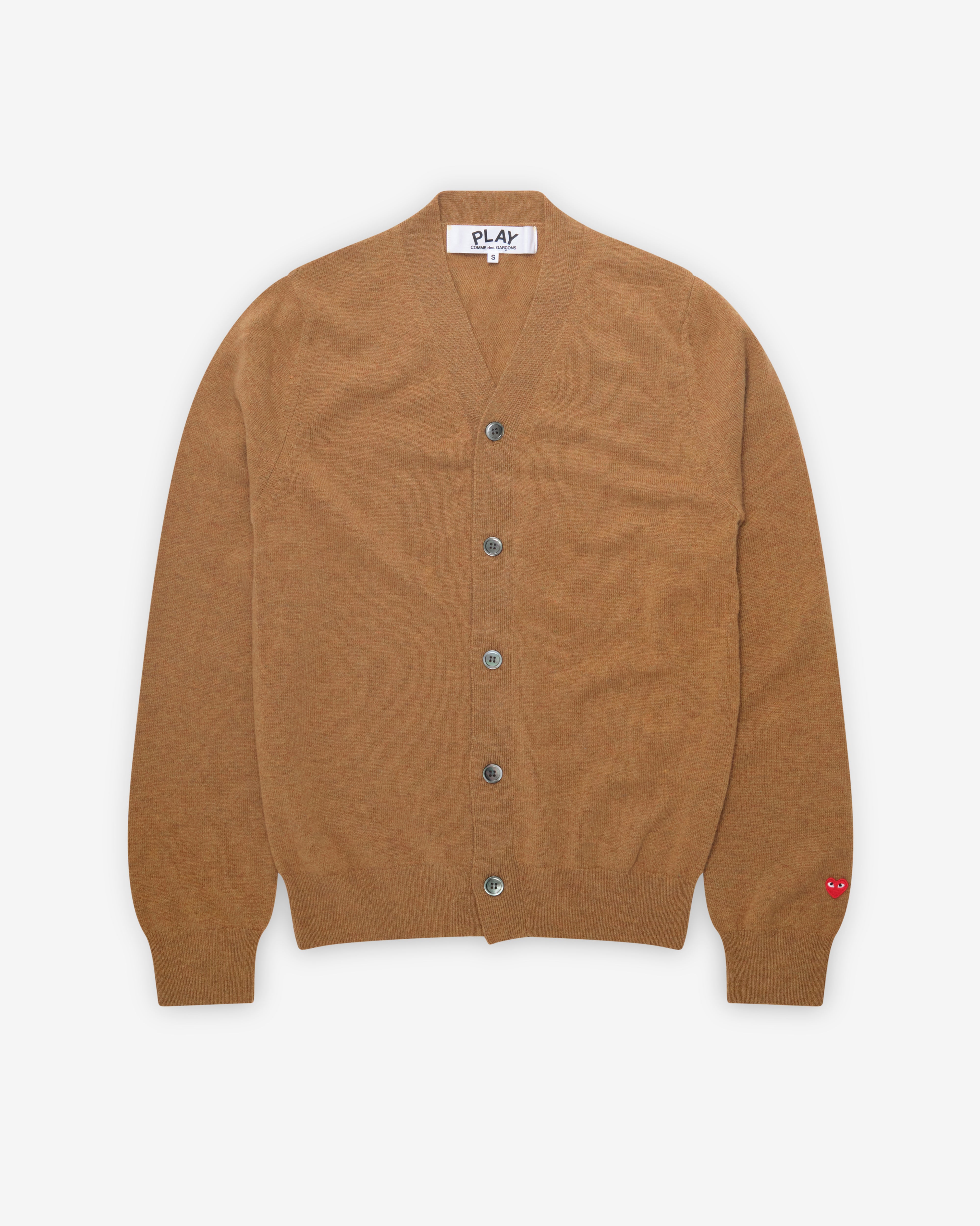 Play Comme des Garçons: Men's Cardigan (Camel) | DSMNY E-SHOP
