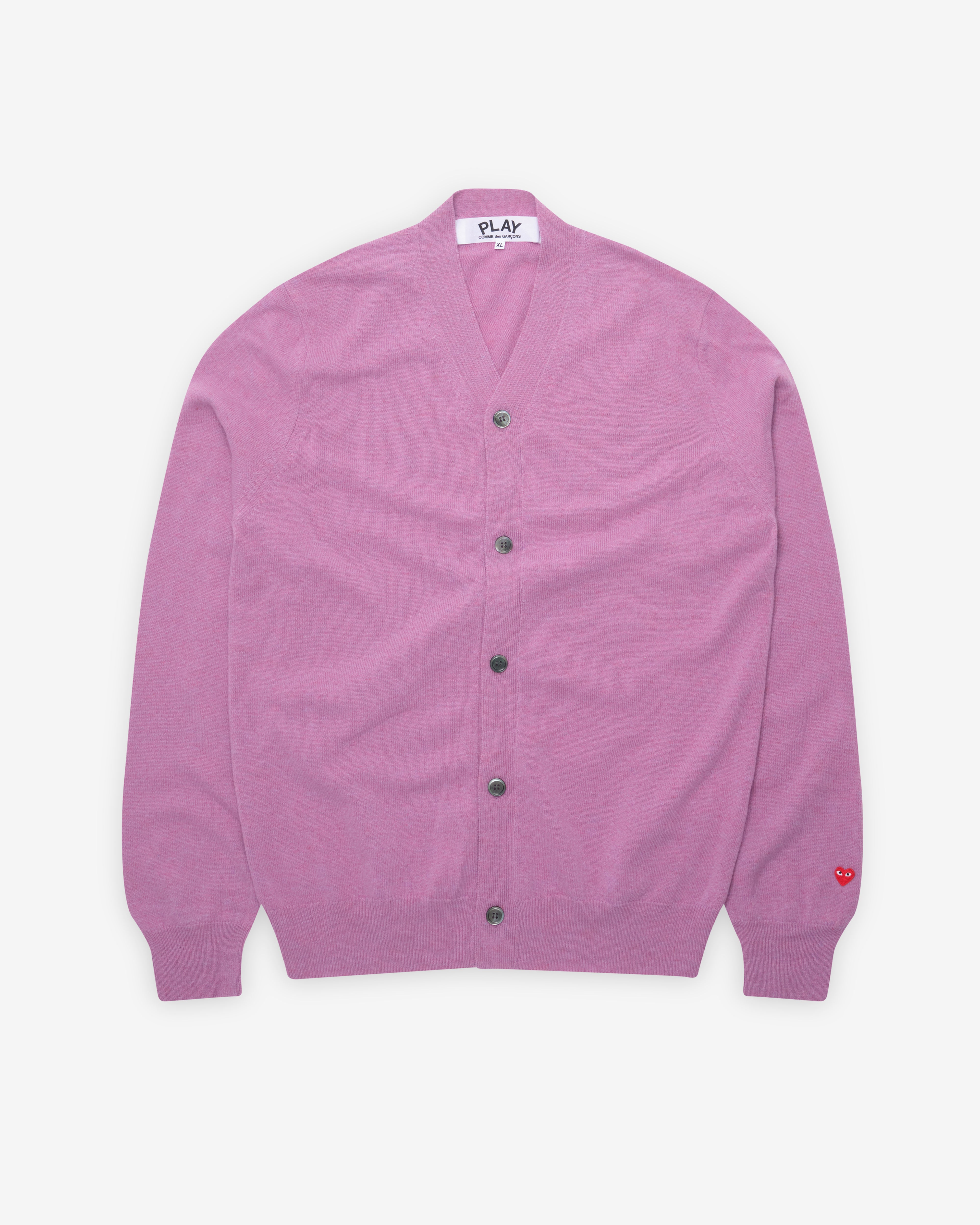 Play Comme des Garçons: Men's Cardigan (Purple) | DSMNY E-SHOP