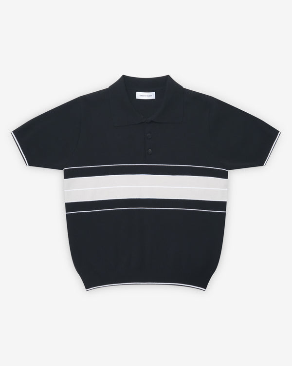 Ernest W. Baker - Men's Striped Polo - (Black/Grey)