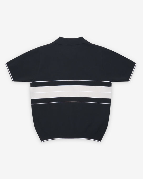 Ernest W. Baker - Men's Striped Polo - (Black/Grey)