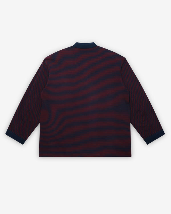 Prada - Women's Piqué Blouson Jacket - (Garnet/Blue/Ink Blue)