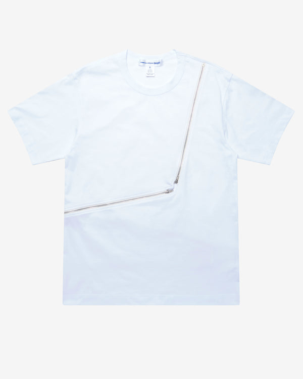 CDG Shirt - Men's Zip T-Shirt - (White)