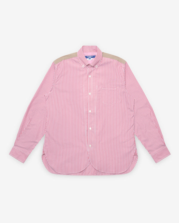 Junya Watanabe Man - Men's Striped Shirt - (White/Red/Beige)