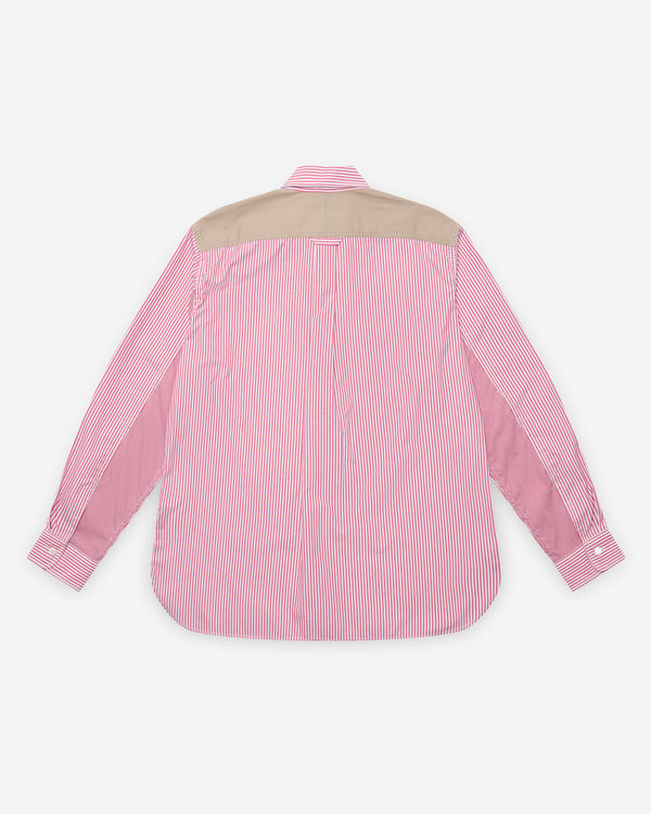 Junya Watanabe Man - Men's Striped Shirt - (White/Red/Beige)