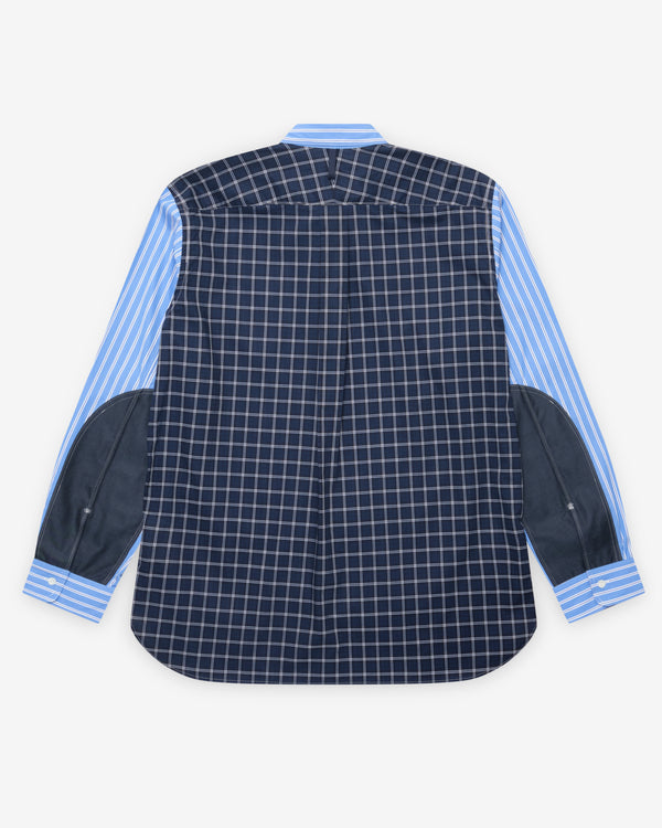 Junya Watanabe Man - Men's Panelled Shirt - (White/Navy)