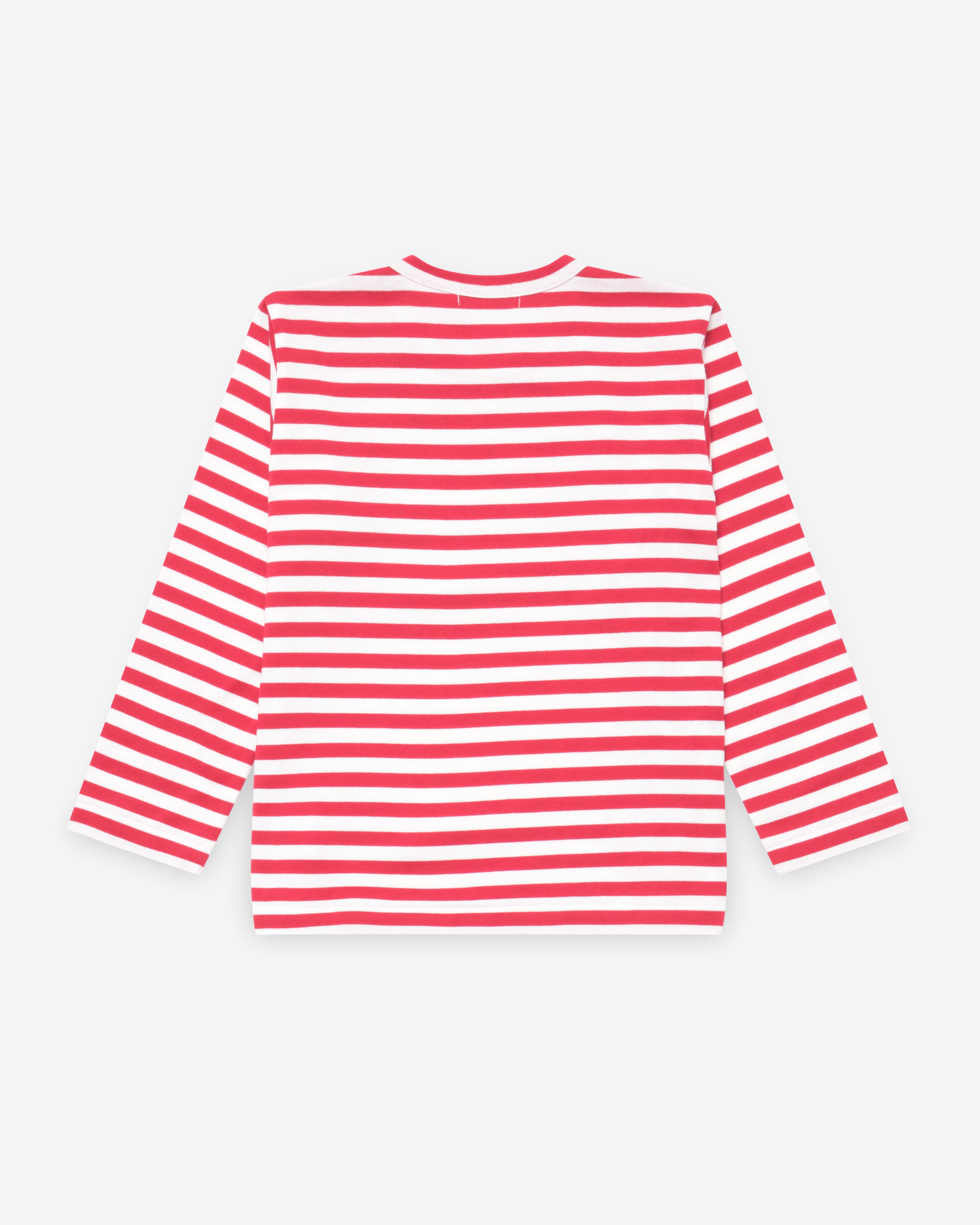 Play Comme des Garçons: Kids Striped T-Shirt (Red) | DSMNY E-SHOP Play Comme des Garçons: Kids Striped T-Shirt (Red) | DSMNY E-SHOP