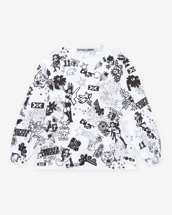 Chopova Lowena - Women's Go Go Oversized Jersey Top - (Black/White)