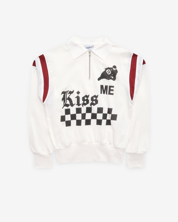 Vaquera - Women's Kiss Me Quarter Zip Pullover - (White/Red)