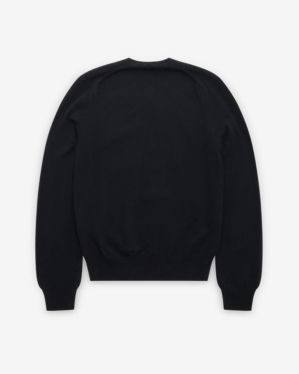 Play Comme des Garçons - White Heart V-Neck Sweater - (Black)