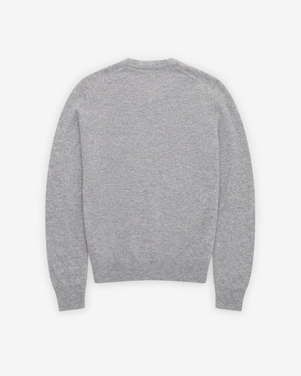 Play Comme des Garçons - White Heart Ladies’ Cardigan - (Light Grey)