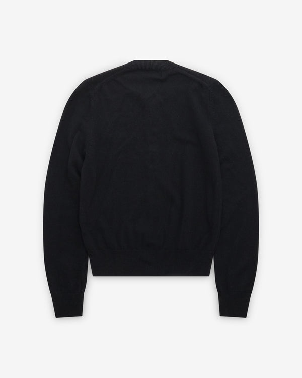 Play Comme des Garçons - White Heart Ladies’ Cardigan - (Black)