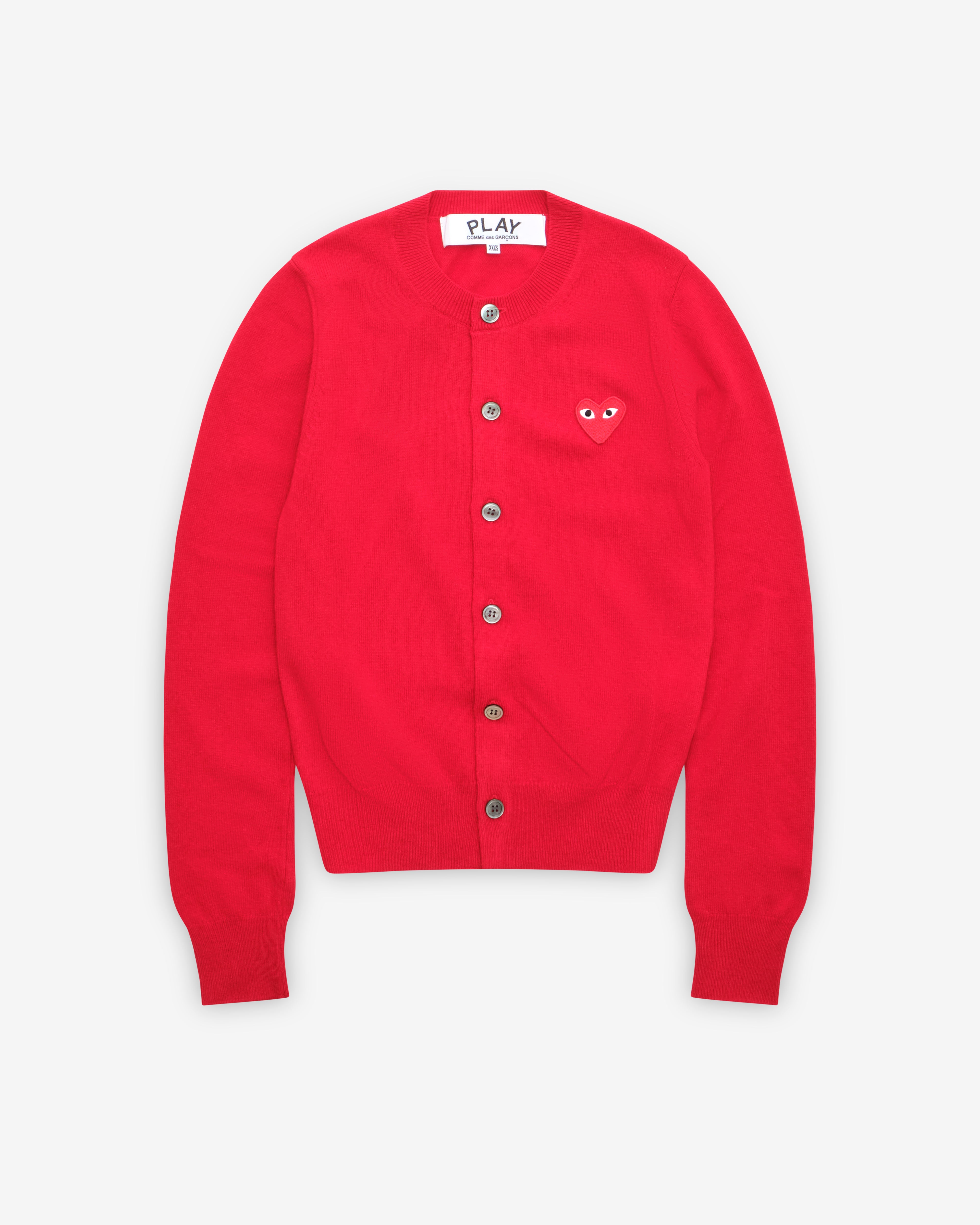 Play Comme des Garçons: Red Women's Cardigan (Red) | DSMNY E-SHOP