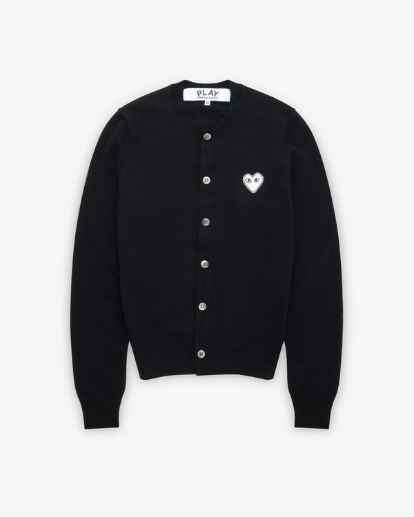Play Comme des Garçons - White Heart Cardigan - (Black)