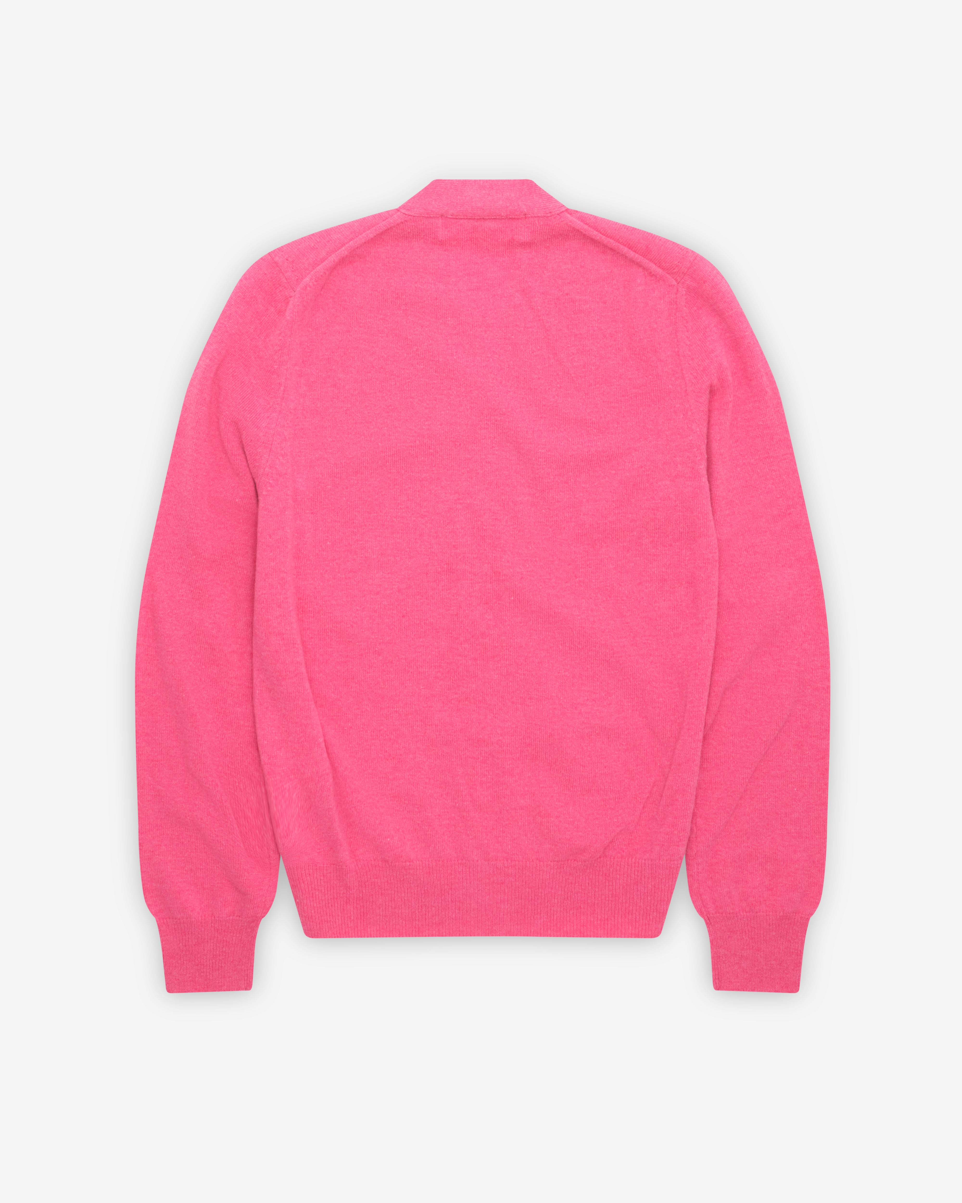 Play Comme des Garçons: Men's Small Red Heart Cardigan (Pink
