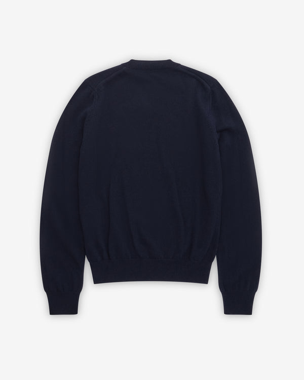 Play Comme des Garçons - Gold Heart V-Neck Sweater - (Navy)