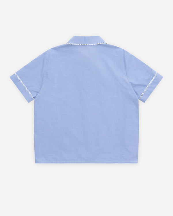 Miu Miu - Women's Gingham Shirt - (White/Light Blue)