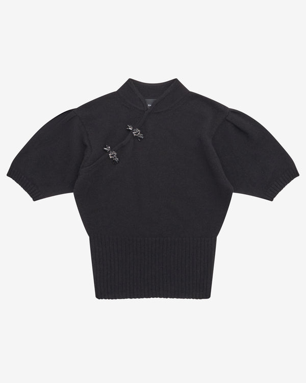 Simone Rocha - Women's Embellished Mandarin Collar Cashmere Jumper - (Black)
