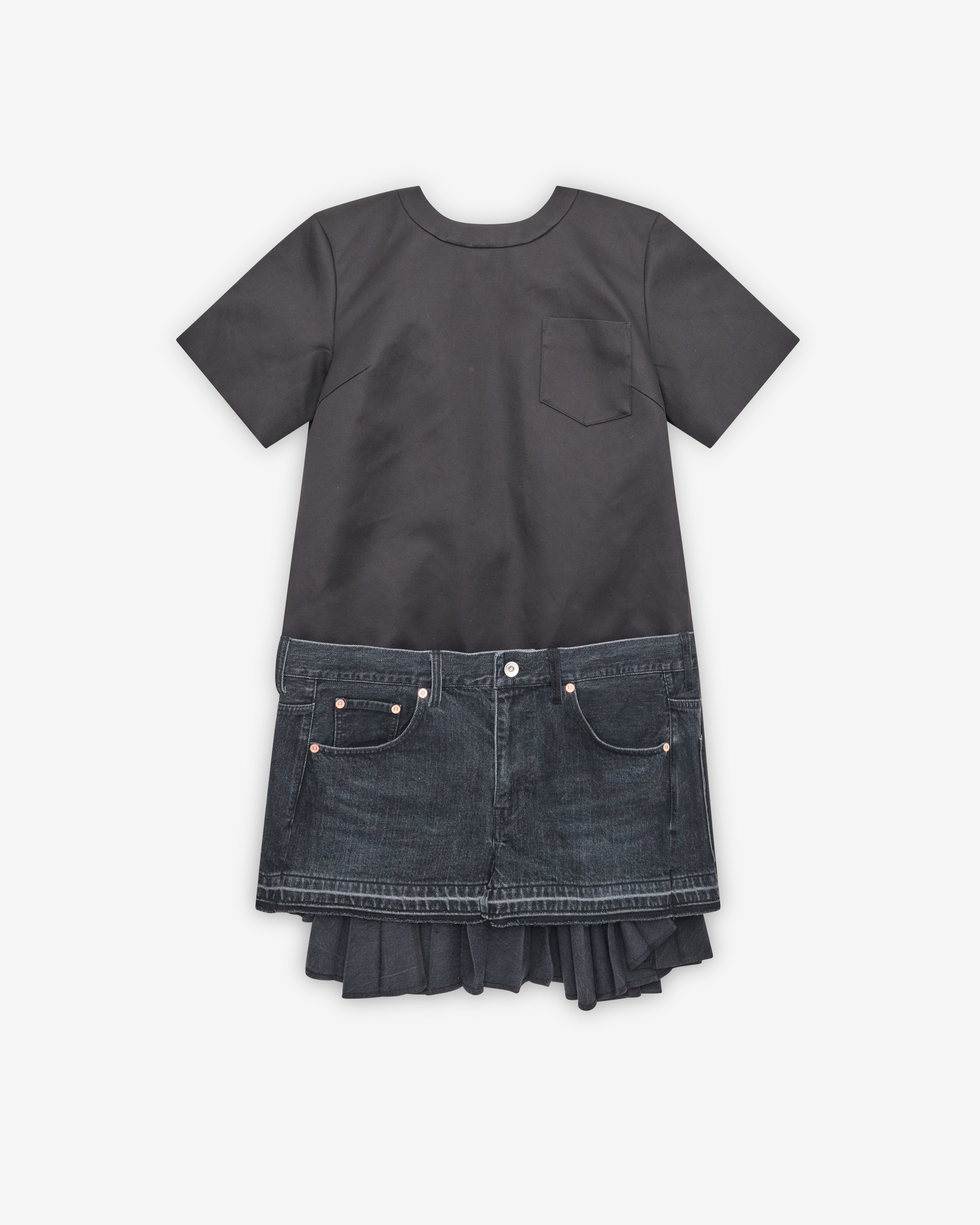 Sacai: Women's Denim Dress (Black) | DSMNY E-SHOP