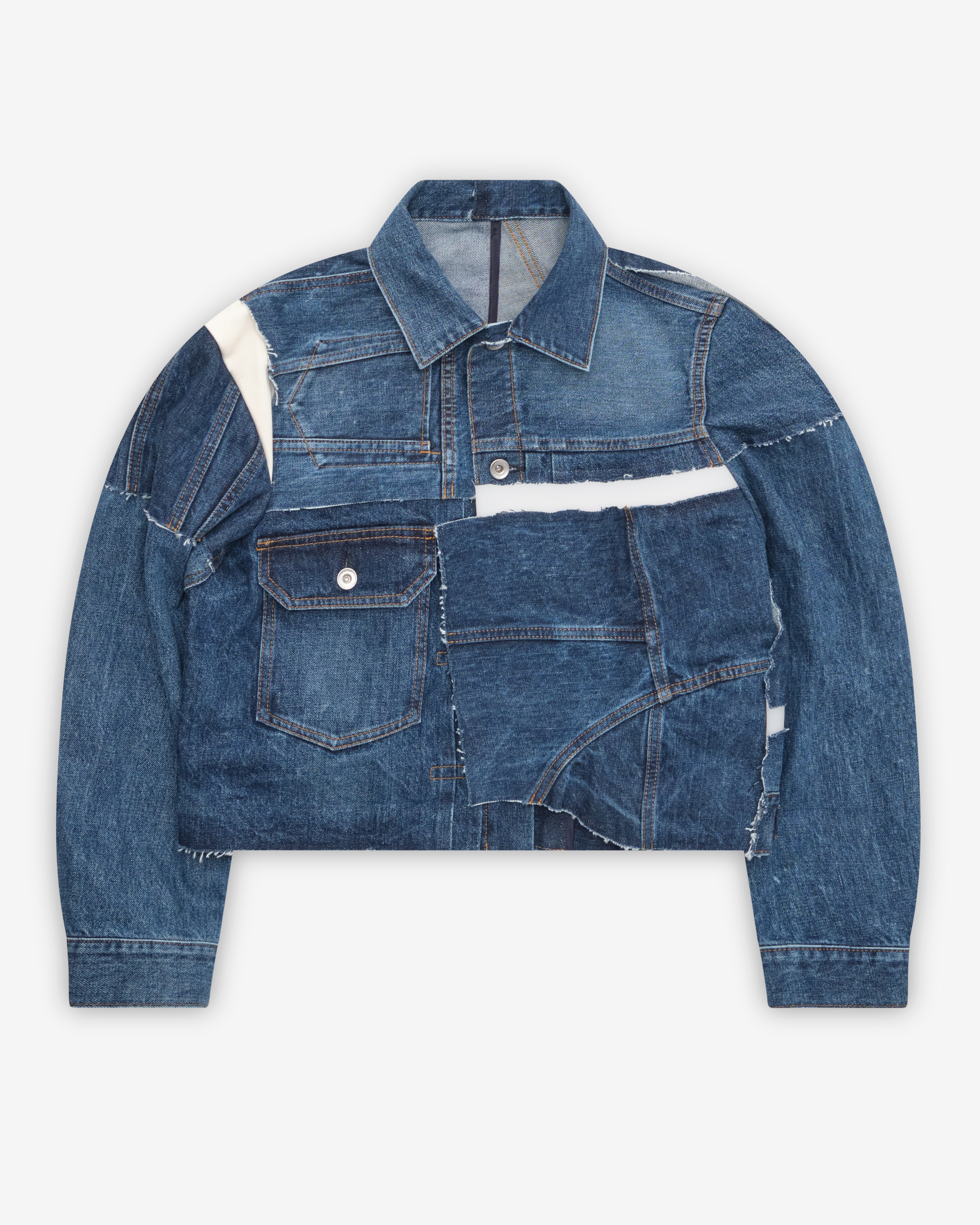 sacai トップ SIZE1 SACAI Draped paneled scuba and cotton-blend grosgrain jacket | NET