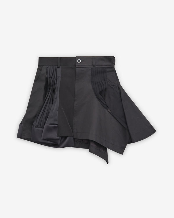 Sacai - Women's Mixed-Fabric Skirt - (Black)