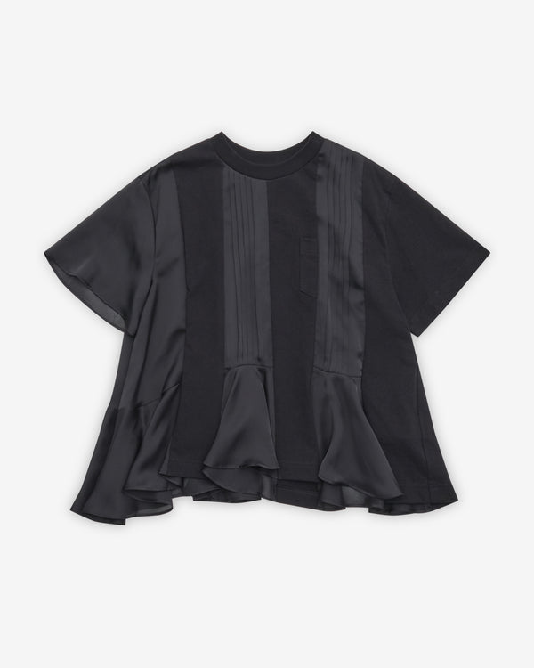 Sacai - Women's Satin x Cotton T-Shirt - (Black)