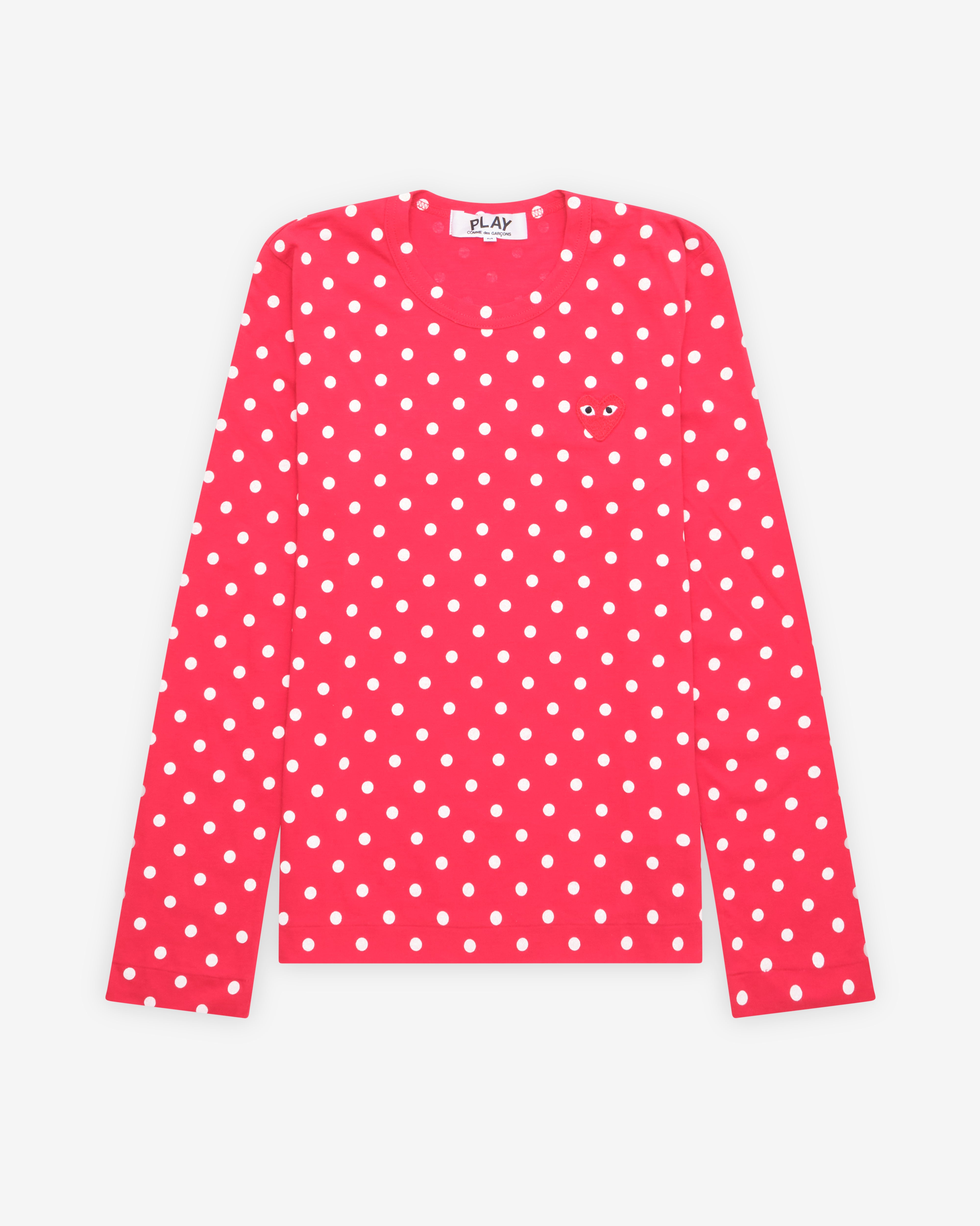 Play Comme des Garçons: Polka Dot T-Shirt (Red/White) | DSMNY E-SHOP