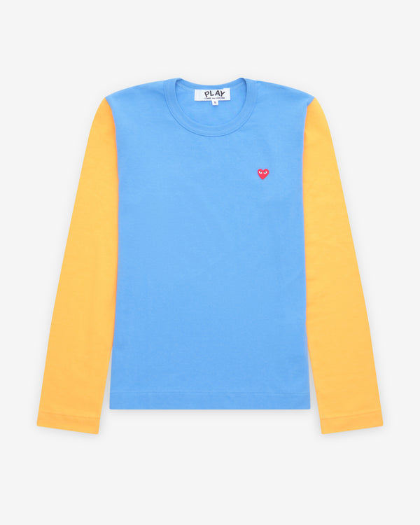Play Comme des Garçons - Bi-Colour T-Shirt - (Blue/Yellow)