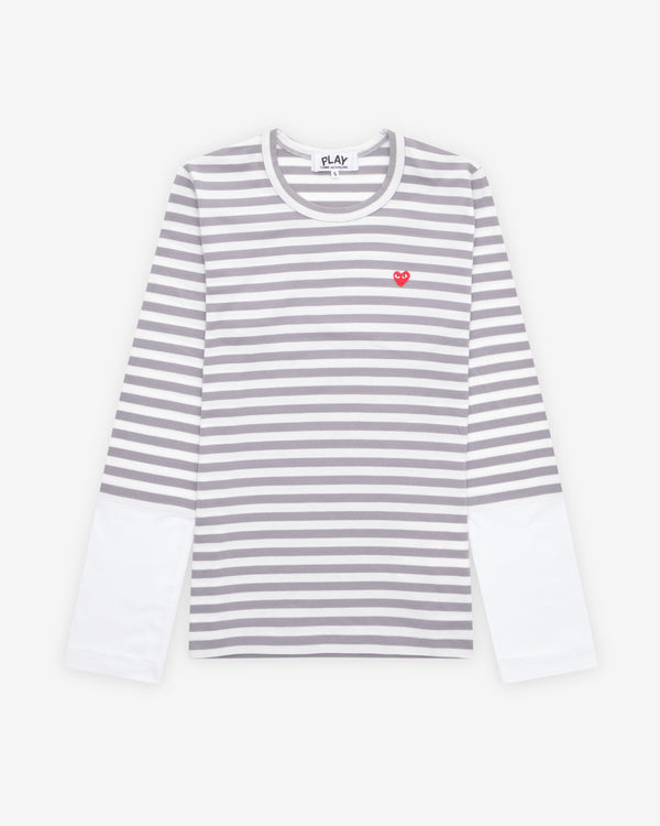 Play Comme des Garçons - Stripe White T-Shirt - (Grey)