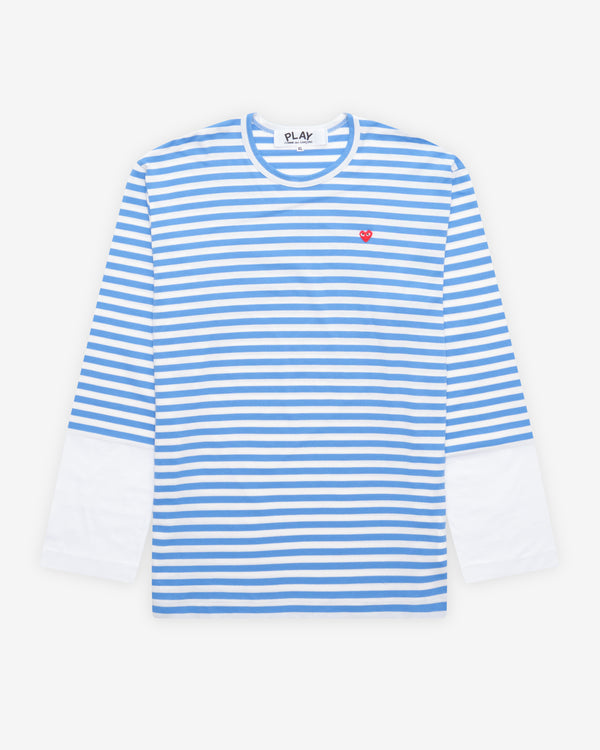 Play Comme des Garçons - Stripe White T-Shirt - (Blue)