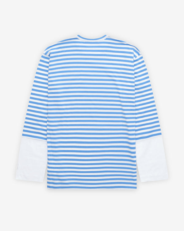 Play Comme des Garçons - Stripe White T-Shirt - (Blue)