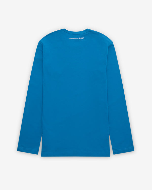CDG Shirt - Men's Long Sleeve Logo T-Shirt - (Blue)