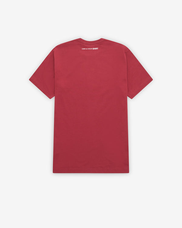 CDG Shirt - Rear Logo T-Shirt - (Burgundy)