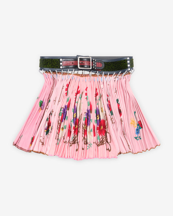 Chopova Lowena - Women's Table Cloth Folkloric Mini Carabiner Skirt - (Pink/Multi)