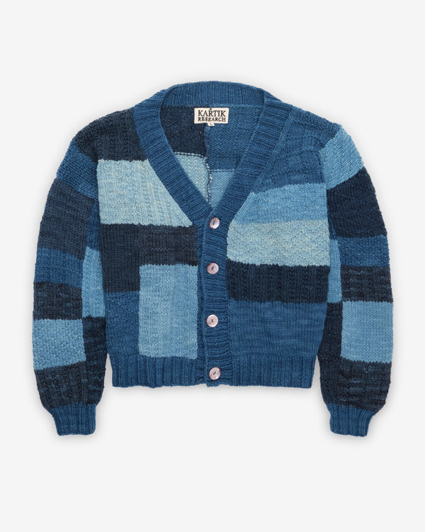 Kartik Research - Men's Patchwork Cardigan - (Blue/Navy)