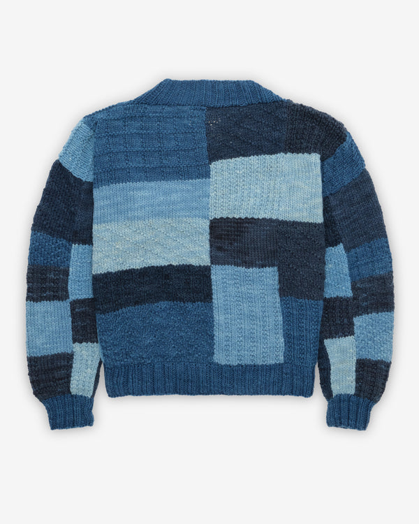 Kartik Research - Men's Patchwork Cardigan - (Blue/Navy)