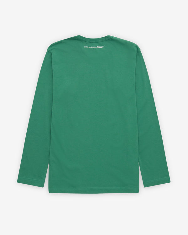 CDG Shirt - Men's Long Sleeve Logo T-Shirt - (Green)