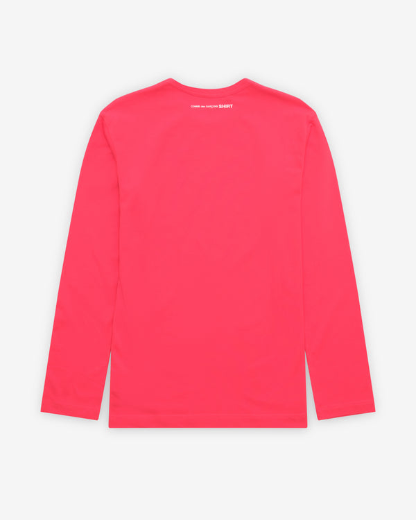 CDG Shirt - Men's Long Sleeve Logo T-Shirt - (Red)